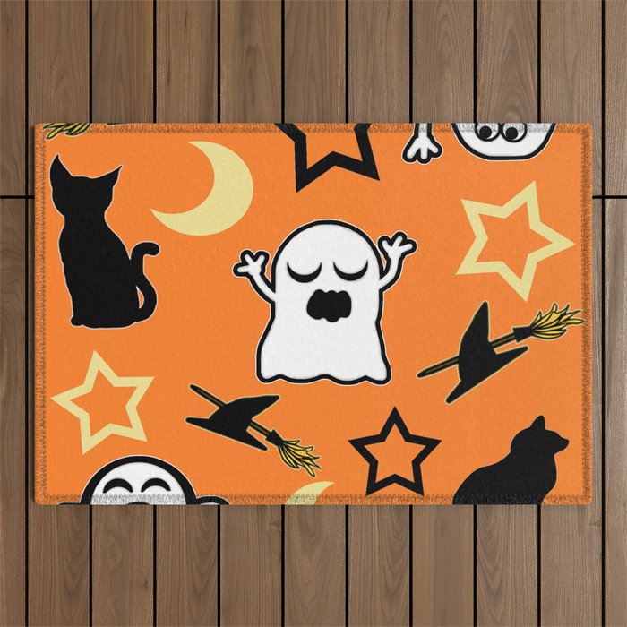 Ghosts and Cats Outdoor Rug