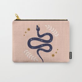 Mid Century Magic Mystical Snake Symbol Pink Pastel Hues Contemporary Cool Trendy Style Carry-All Pouch | Symbol, Digital, Graphicdesign, Pink, Pastelhues, Contemporary, Trendystyle, Magic, Snake, Midcentury 