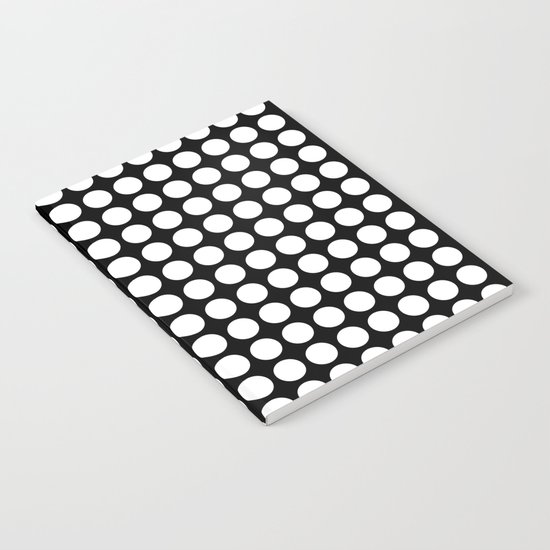 Black and white polka dot pattern . Notebook