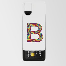 capital letter B with rainbow colors and spiral effect Android Card Case