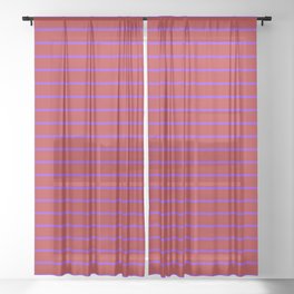 [ Thumbnail: Purple and Red Colored Striped/Lined Pattern Sheer Curtain ]
