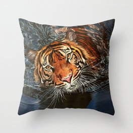 Tiger Shadow Throw Pillow