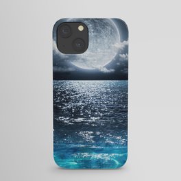 Full Moon over Ocean iPhone Case
