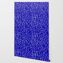 Cubismo in blue and white Wallpaper