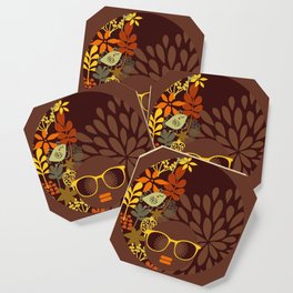 Afro Diva : Sophisticated Lady Retro Brown Coaster