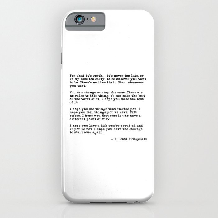 for what it's worth - f scott fitzgerald quote iphone case for what it's worth - f scott fitzgerald quote iphone case