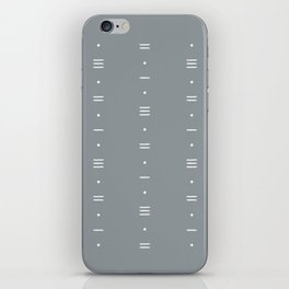 Dashes & Dots - Simple Dot & Line Pattern- Blue Gray iPhone Skin