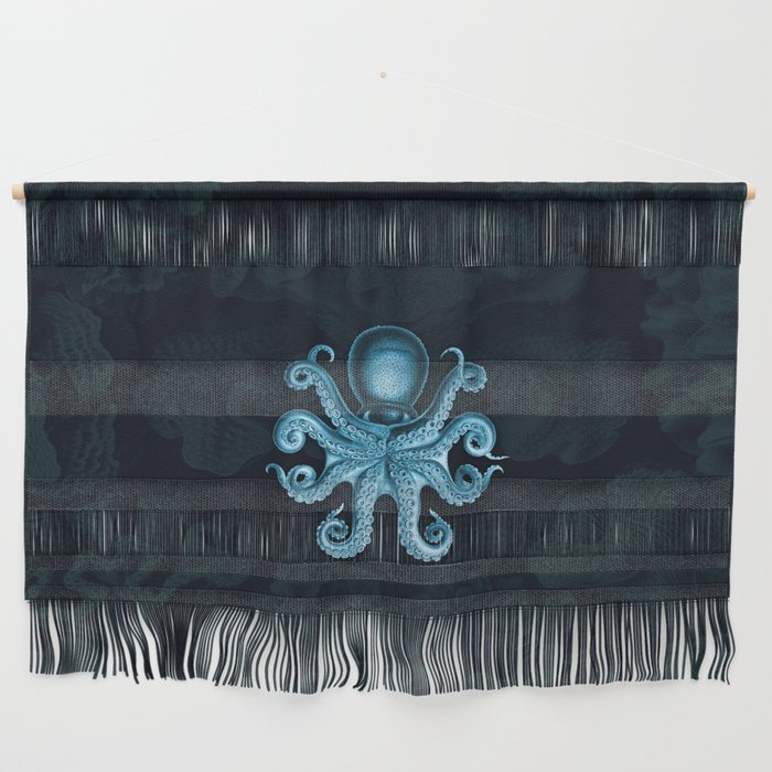 Octopus2 (Blue, Square) Wall Hanging
