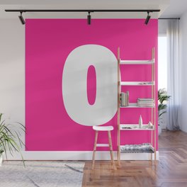 0 (White & Dark Pink Number) Wall Mural