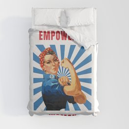 Empowered Woman | Rosie the Riveter Retro Comic Art Duvet Cover