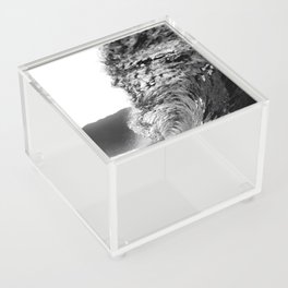 Aqua chrome a-frame wave surfing tunnel ocean portrait art black and white photograph / photography Acrylic Box