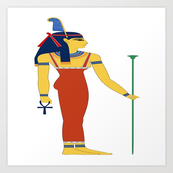 Ancient Egyptian deities Nephthys Isis Anubis pharaoh Art Print by ...