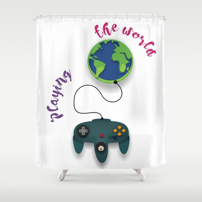 Playing the World Shower Curtain