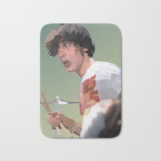 Low Polygon Portrait of Keith Moon Bath Mat