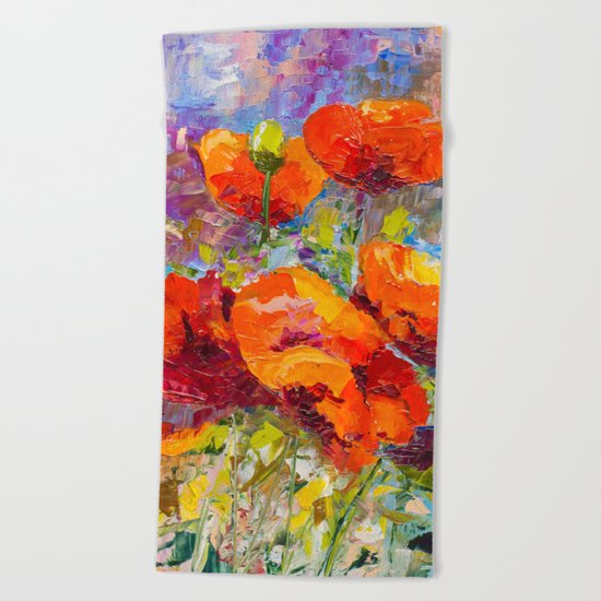 Wild poppies Beach Towel