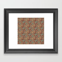 Batik Style Floral Framed Art Print