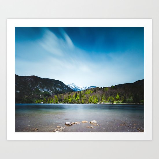 Lake Bohinj with Alps in Slovenia Art Print