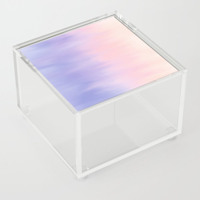 Pastel Lilac Lavender Pink Watercolor Brushstrokes Ombre Acrylic Box
