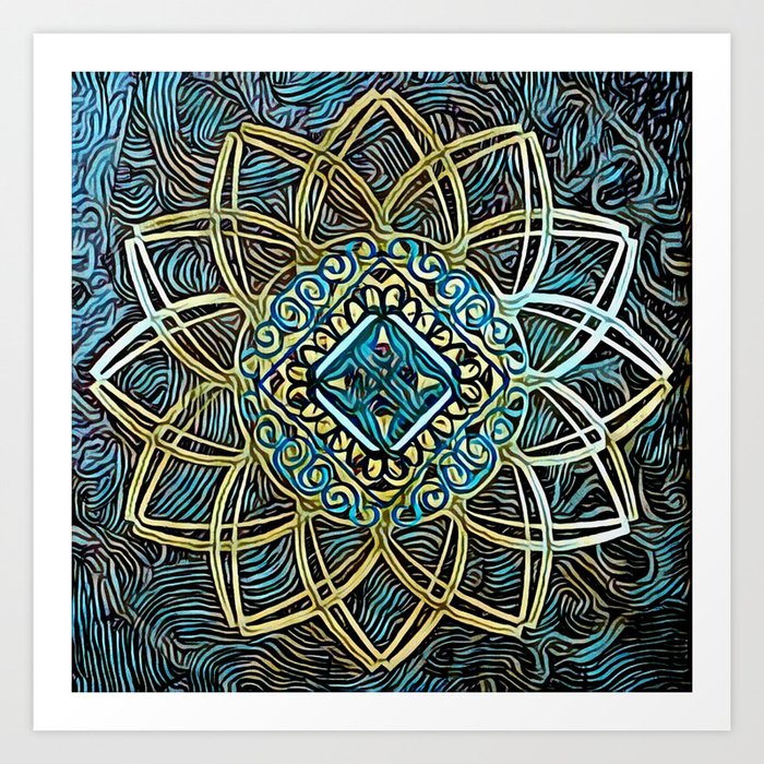Mandala Abstract Digital Colorful Art Digital Art Modern Trendy Beautiful Spiritual Center Soul Art Print By Nouveau Design Society6