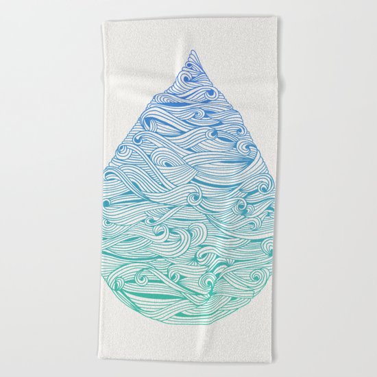 Water Drop – Blue Ombré Beach Towel