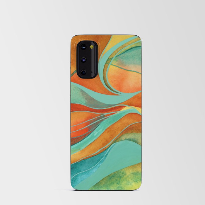 Abstract Landscape | Colorful Bohemian Watercolor and Gouache Modern Painting Android Card Case