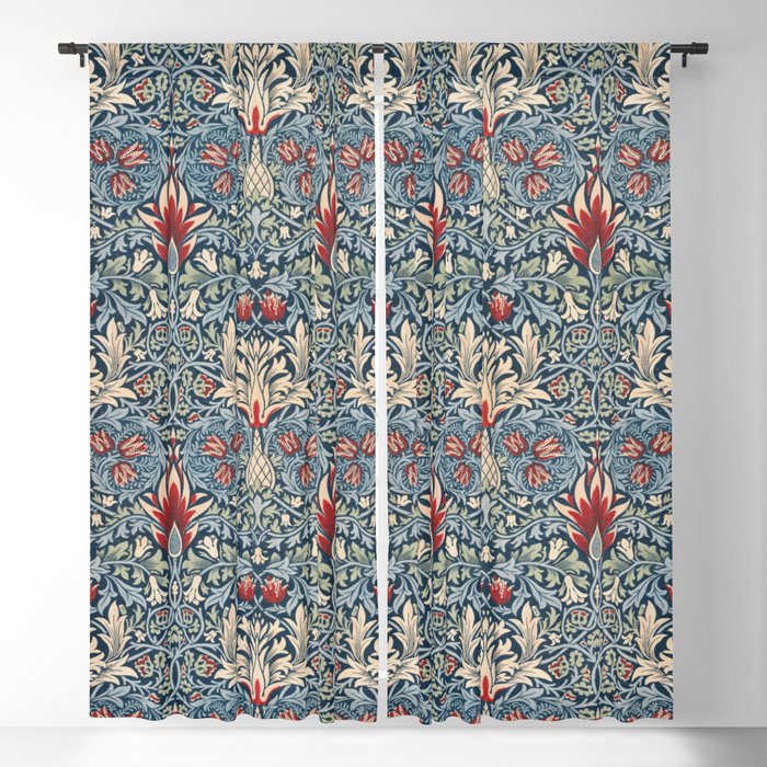 Snakeshead William Morris Textile Pattern Blackout Curtain