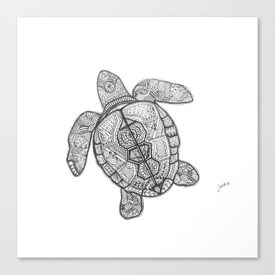 Sharpie Turtle Canvas Print
