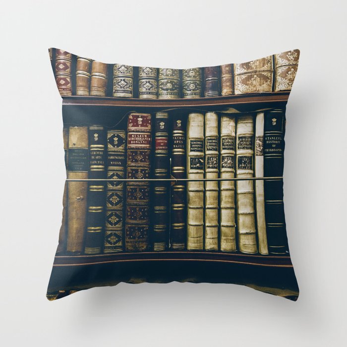 The Bookshelf (Color) Throw Pillow