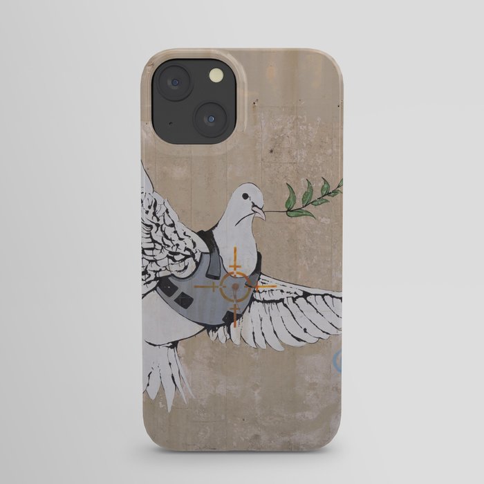 Armoured Dove street art on the West Bank wall | Travel photography Middle East iPhone Case
