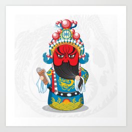 Beijing Opera Character GuanYu Art Print | Beijing Opera, Oriental Art, Chinese Art, Graphicdesign, Eastern Art, Orientalart, Chineseart, Guanyu, Digital, Peking Opera 