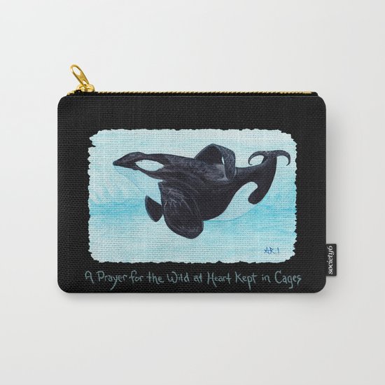 A Prayer for the Orca ~ Watercolor Painting by Amber Marine, (c) 2013 Carry-All Pouch