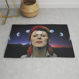Moon Man Rug | Outerspace, Fullmoon, Hairstyle, Moon, Vintage, Love, Surreal, Universe, Visionary, Makeup 