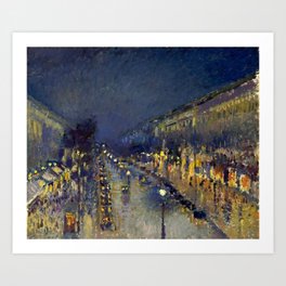 Camille Pissarro The Boulevard Montmartre at Night Art Print