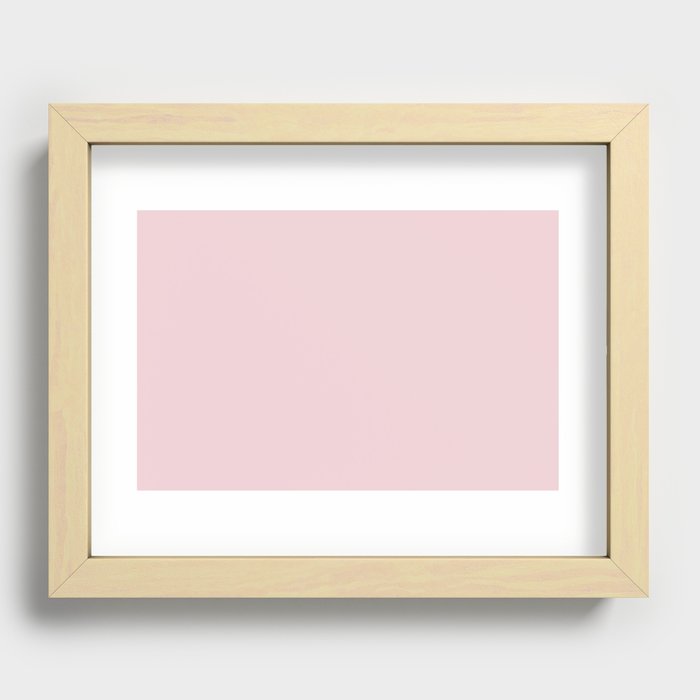 Pale Pastel Pink Solid Color Hue Shade - Patternless 5 Recessed Framed Print