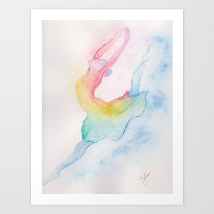 kommando Skuespiller Kontoret Rainbow Ballerina Art Print by Tangerina.Art | Society6