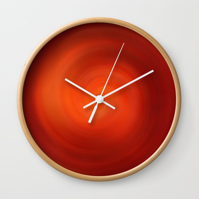 Abstract red fluid swirl Wall Clock