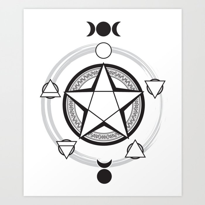 Elemental Pentagram Art Print By Thecubanwitch Society6,Brown And Cream Dining Set