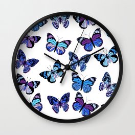 You Give Me Butterflies... Blues Palette Wall Clock