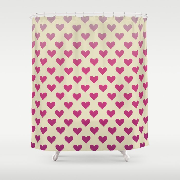 Retro Minimal Heart | Valentine’s Day Shower Curtain