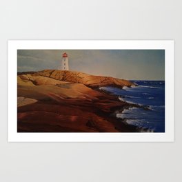 Lighthouse Art Print | Landscape, Painting, Nature 