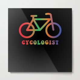 Cycologist for bike lovers sixties styled retro Metal Print | Sixties, Retro, Vintage, Old Style, Cycling, Seventies, Psychologist, Bike Lovers, Psychology, Cyclist 