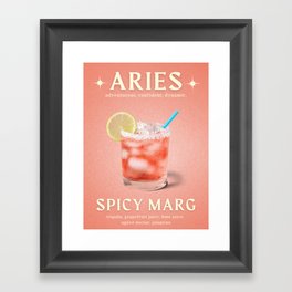 Aries Zodiac Sign Cocktail Framed Art Print