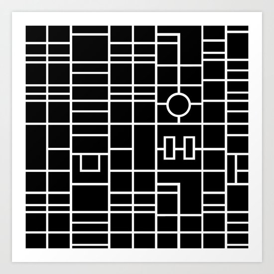 Map With Roundabout Art Print
