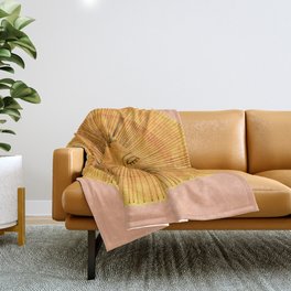 Sun Drawing Gold and Pink Throw Blanket