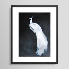 White Peacock II Framed Art Print