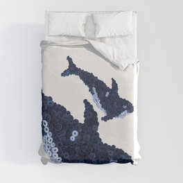 ORCA WHALE- Hand-Rolled Paper Art Duvet Cover