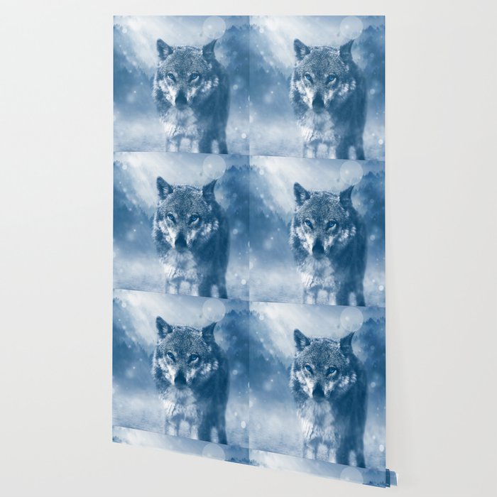 Winter Snow Wolf Animal Mystical Wallpaper By Shirtsandgifts Society6