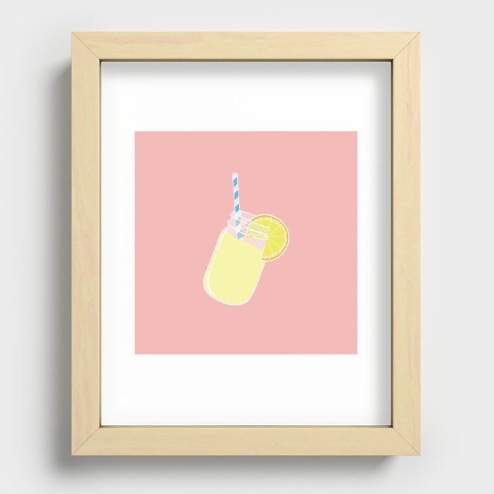 Single Mason Jar Lemonade Recessed Framed Print