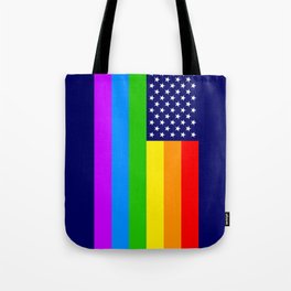 Gay USA Rainbow Flag - American LGBT Stars and Stripes Tote Bag