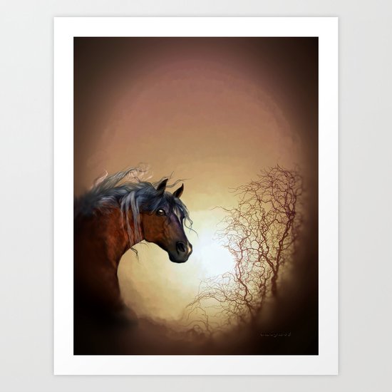 HORSE - Misty Art Print